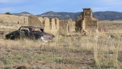 PICTURES/Colfax Ghost Town - NM/t_Car & Ruins1.JPG